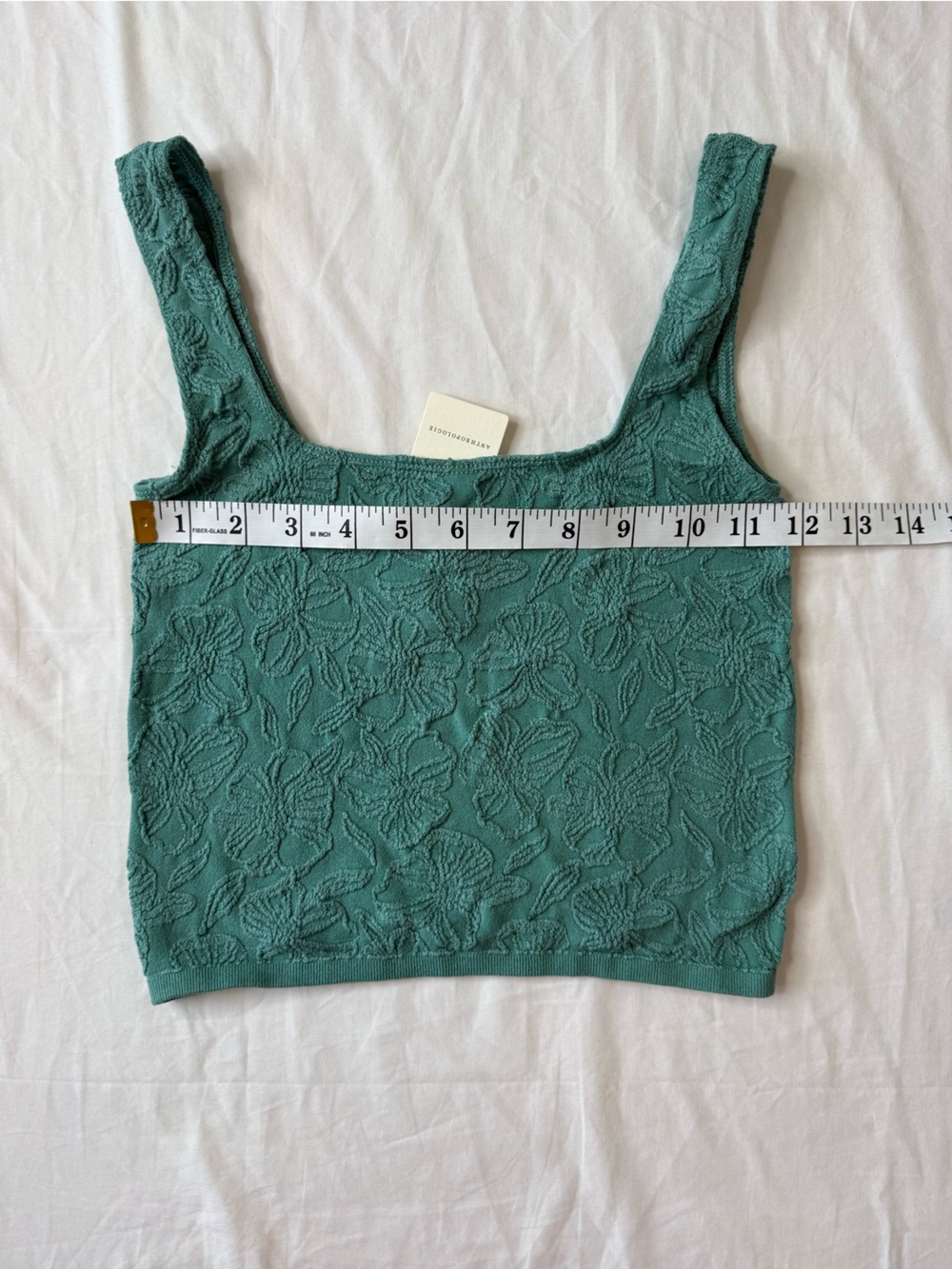 Anthropologie x By Anthropologie Textured Floral Tank Top NWT S/M green - Picture 8 of 9
